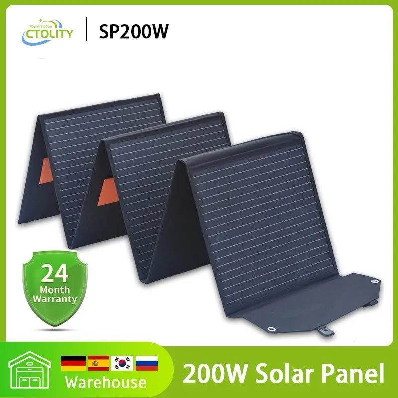Flexible 200w Solar Panel System solar Generator 36V Camping Power Monocrystalline Silicon Folding Pack Photovoltaic Cell