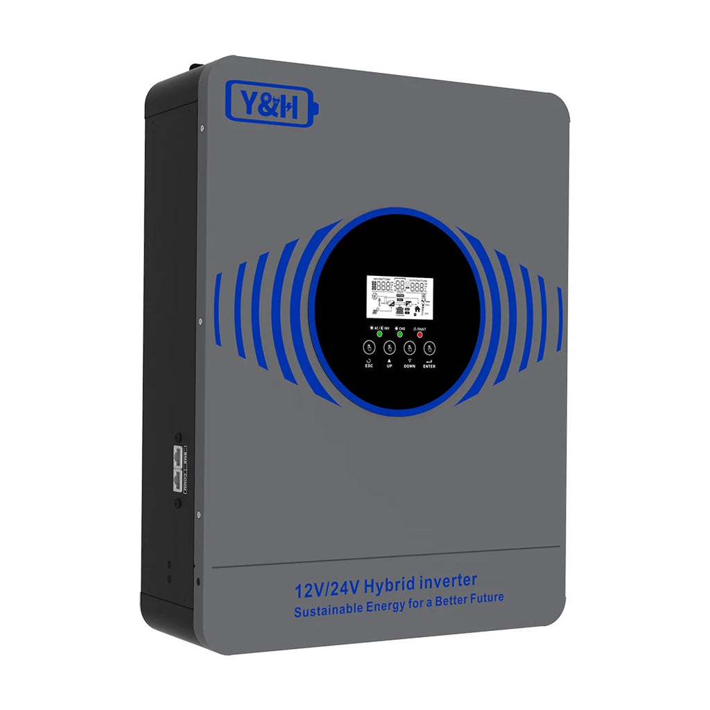 New Y&H 2.3KW 4.2KW Hybrid Solar Inverter 12V 24V to AC220V Off Grid Pure Sine Inverter Dual Output with MPPT 100A Solar Charger PRIME RJ SOLAR PH