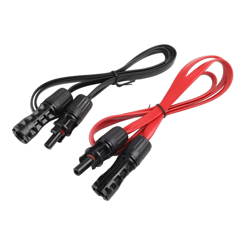 2-Piece Solar Extension Cable 1M 4mm2 1500V 50A PV Solar Photovoltaic Wire Flexible Flat Solar Cable with Connector