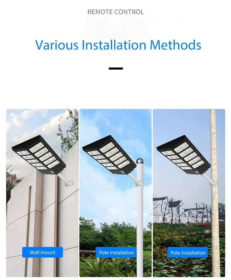 GOBORTONE YX123TB Solar Street Light 5000000LM IP67 Waterproof LED Garden Plaza Yard CCC CQC EMC FCC GS LVD SAA UL VDE RoHS 3-Year Warranty
