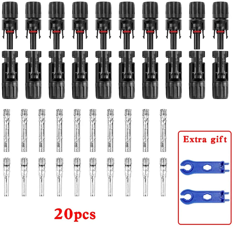 10/20/40/100/200 PCS PV Solar Connector DC 1000V 30A Connector Kit PV/MC Cables 2.5/4/6mm ² Plug For PV Solar Panel Components
