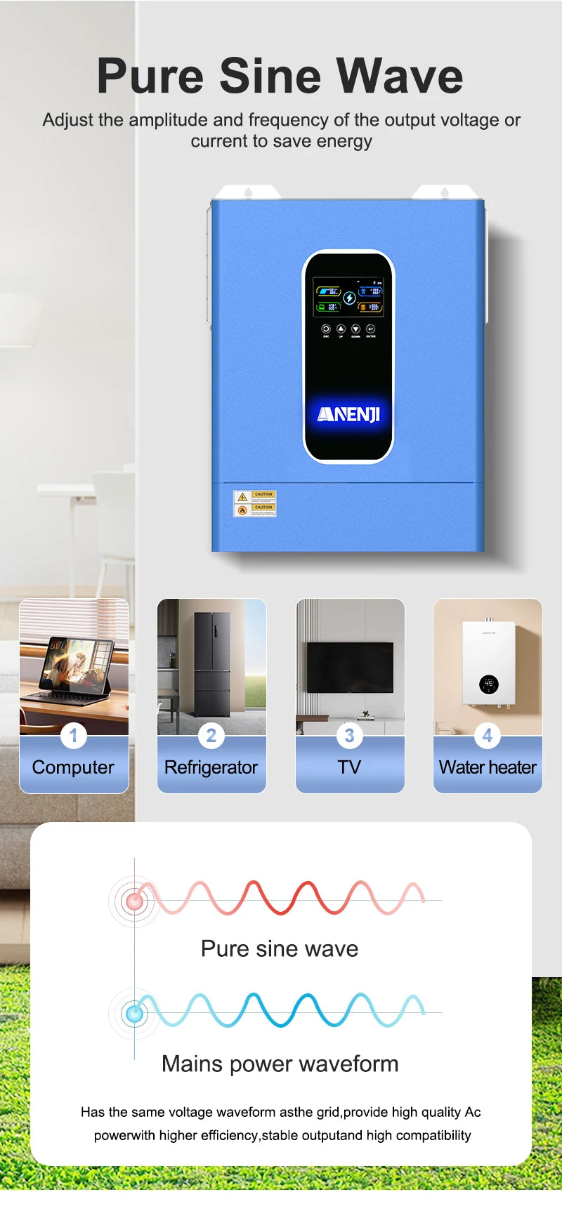 11KW Hybrid Solar Inverter 48V MPPT Photovoltaic On/Off Grid Inverter 220VAC PV 500V Built-in 160A Solar Charge Controller