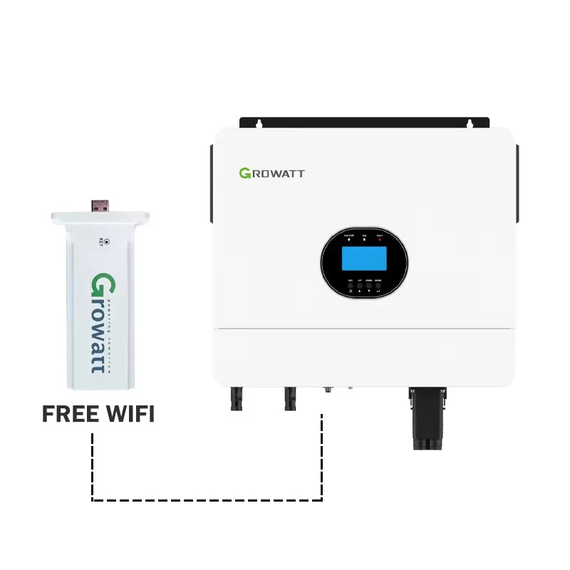 Growatt 6KW Off Grid Inverter Pure Sine Wave With WiFi Single Phase 48V 230V Grid Support Hybrid Inverter SPF 6000 ES Plus