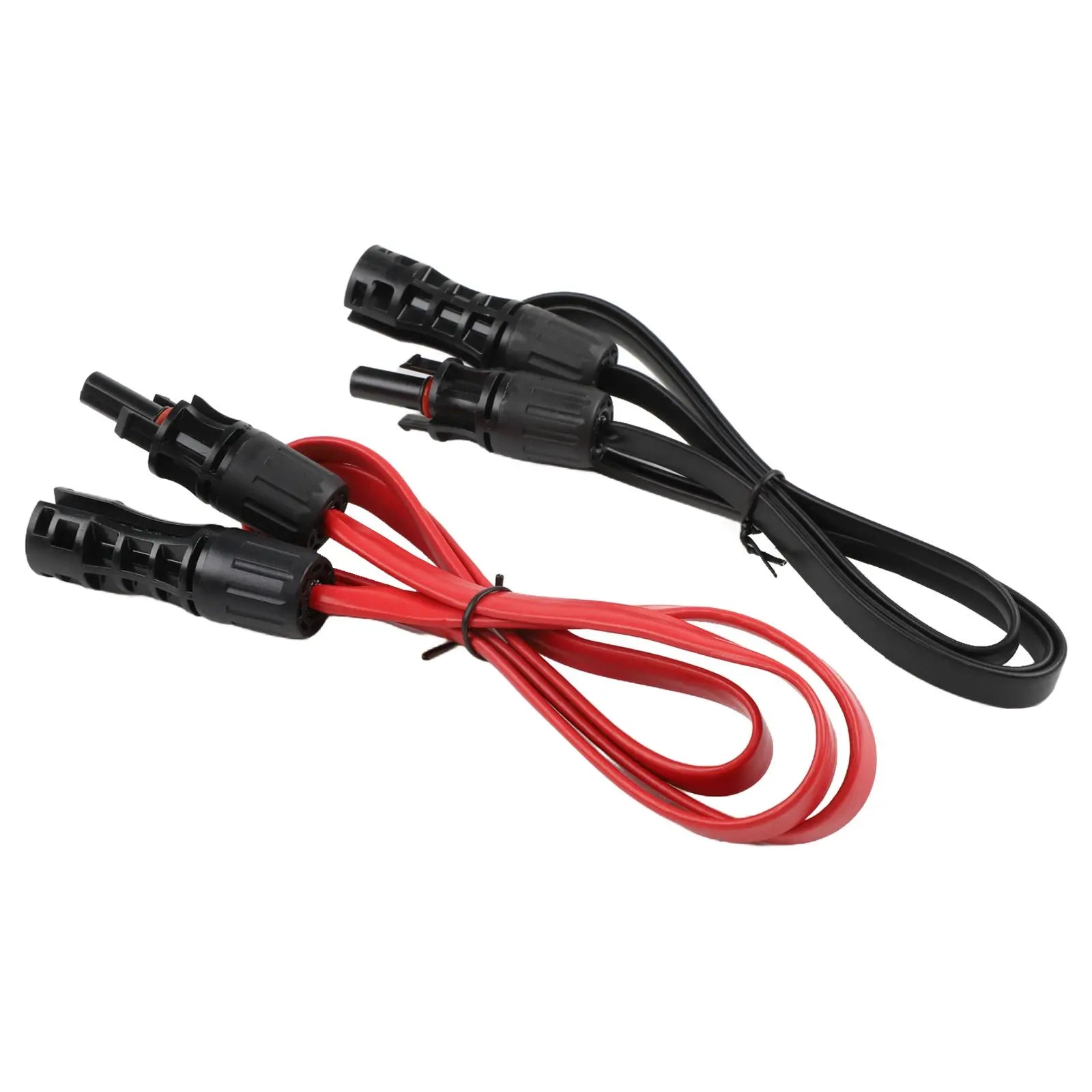 2-Piece Solar Extension Cable 1M 4mm2 1500V 50A PV Solar Photovoltaic Wire Flexible Flat Solar Cable with Connector