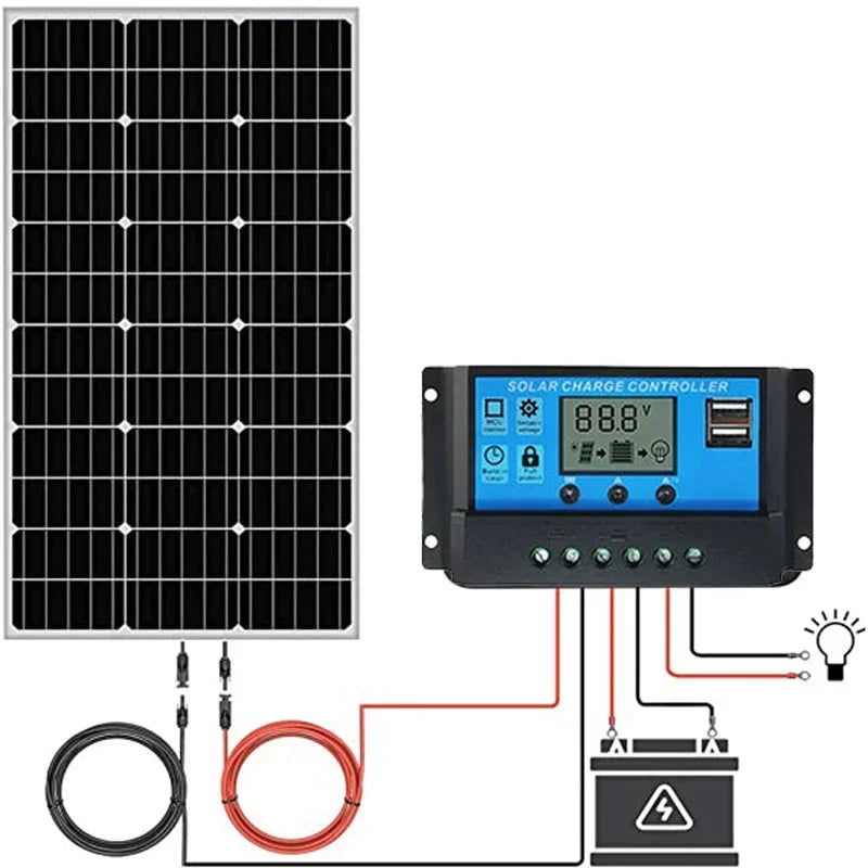 3000W Ultra High Power Solar Panel 12V 24V Efficient Charging Outdoor Household Camping Solar Power Generation System CE FCC