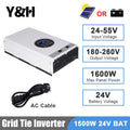 Y&H 2000W 1500W Grid Tie Inverter Input 55-99V/24-55V Output AC230V Pure Sine Wave Battery Discharge Mode Optional Limiter/WiFi