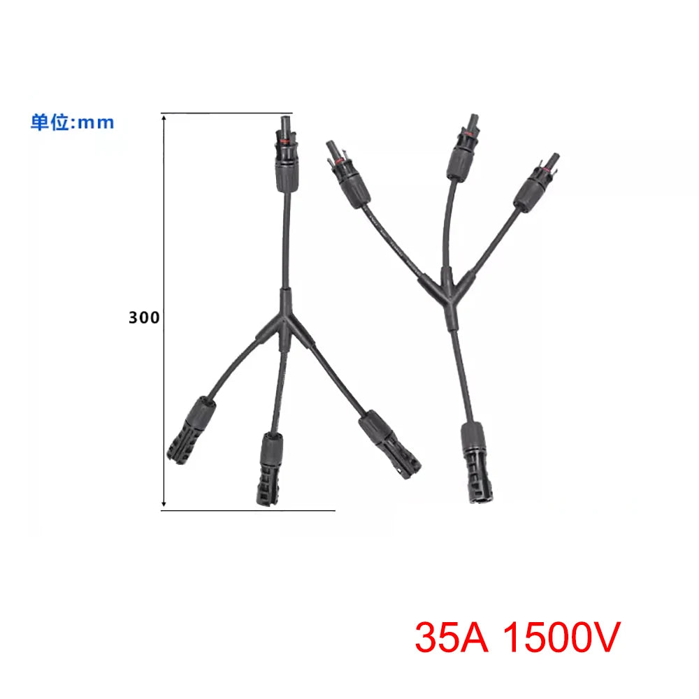 MC4 Solar Panel Cable Connector 30A 1000V MC3/4 Male Female with Solar Diode Fuse IP67 T Y Branch Solar Splitter