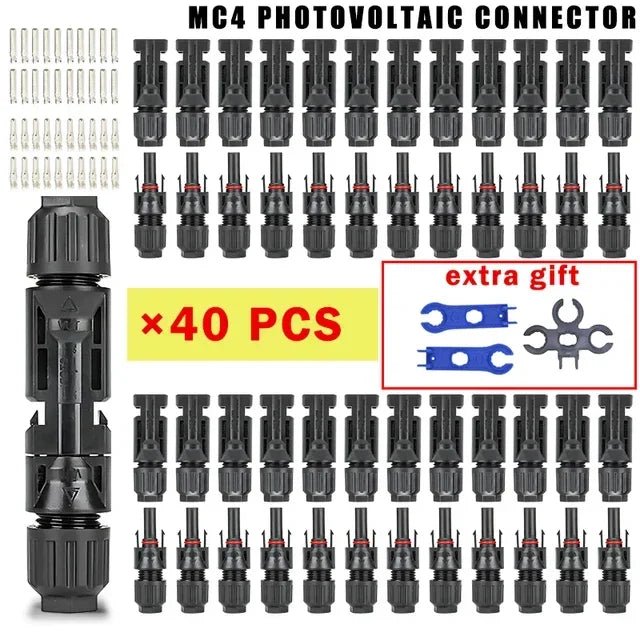Photovoltaic Solar Connector Kit 1000V 30A 10 20 40 100 200 400 Pcs PV MC Cable 2.5mm2 4mm2 6mm2 Panel Connectors