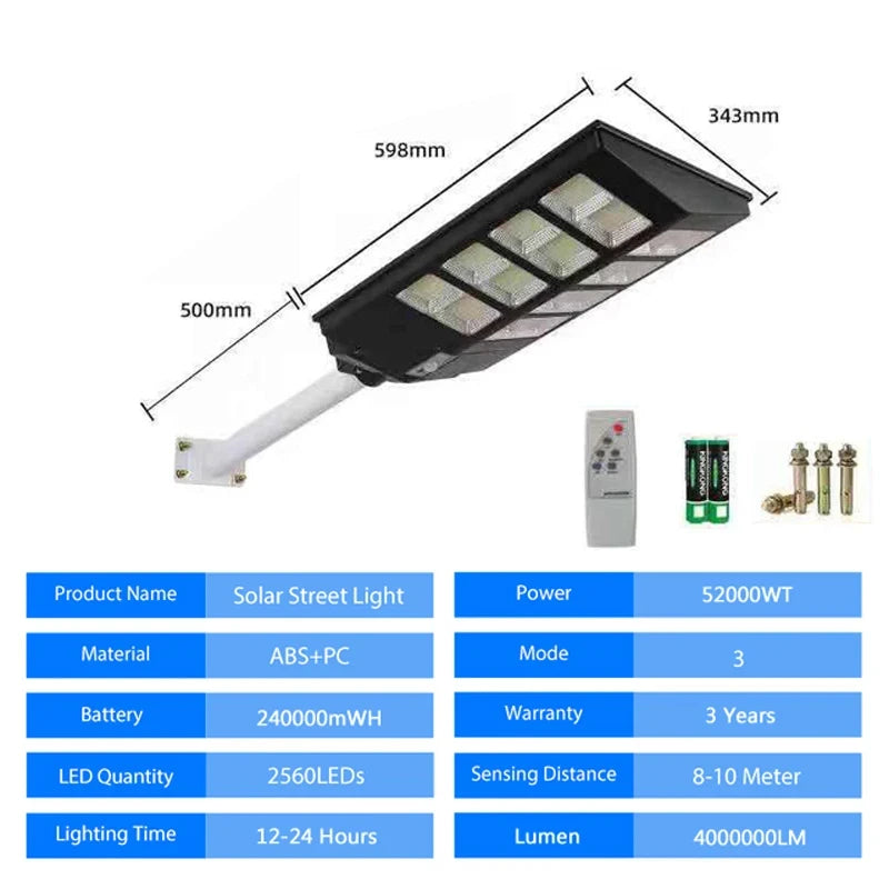 GOBORTONE YX123TB Solar Street Light 5000000LM IP67 Waterproof LED Garden Plaza Yard CCC CQC EMC FCC GS LVD SAA UL VDE RoHS 3-Year Warranty
