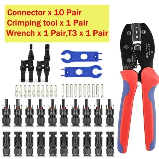 Photovoltaic Solar Connector Kit 1000V 30A 10 20 40 100 200 400 Pcs PV MC Cable 2.5mm2 4mm2 6mm2 Panel Connectors