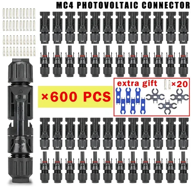 Photovoltaic Solar Connector Kit 1000V 30A 10 20 40 100 200 400 Pcs PV MC Cable 2.5mm2 4mm2 6mm2 Panel Connectors