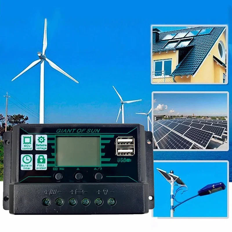 DREAMBURGH 10A 20A 30A 40A 50A 60A 70A 80A 90A 100A 150A Solar Charge Controller Digital LCD Display 12V 24V Solar Panel Battery CE