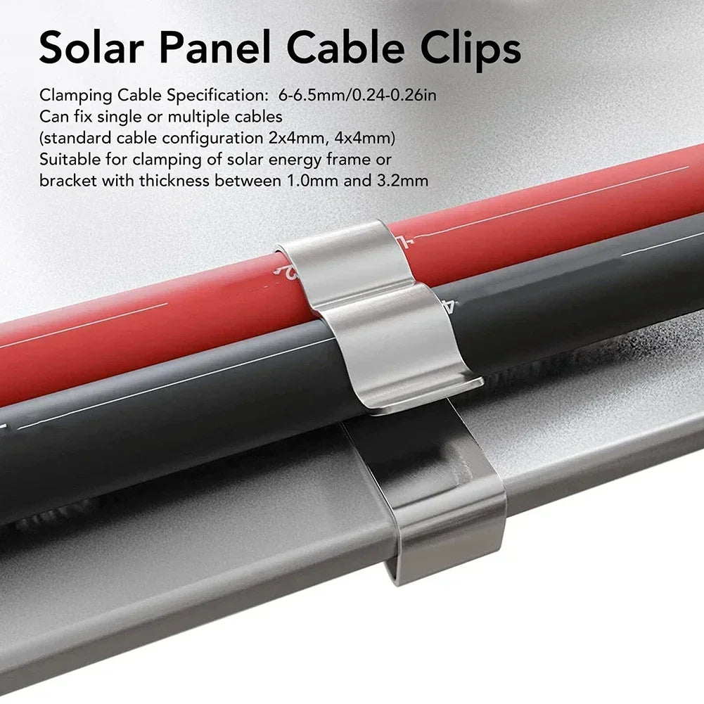 10/30/100 PCS 304 Stainless Steel Solar PV Cable Clips/Clamp For PV Solar Cable Wire Installation In Photovoltaic System PRIME RJ SOLAR PH