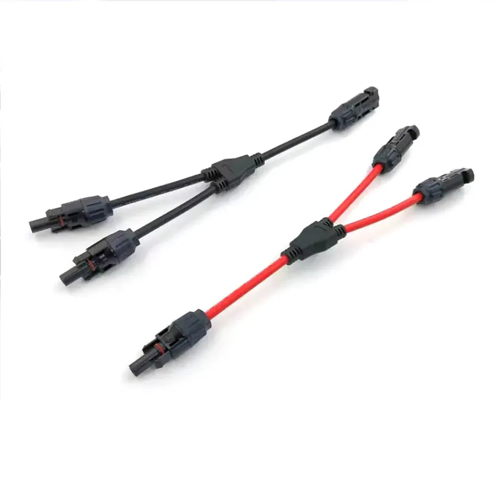 2 in 1 PV Y Branch Solar Parallel Connector 4mm2 1000V Solar Cable Photovoltaic System Male To Female Plug Connector red black PRIME RJ SOLAR PH