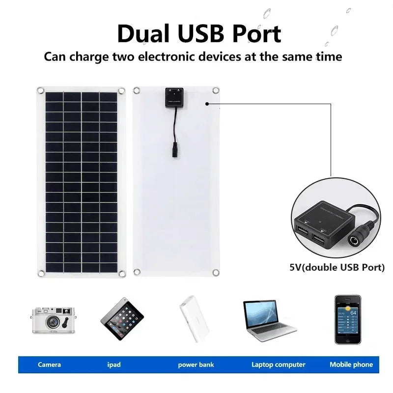 LUXUGLOW 20W-1000W Solar Panel 12V 100A Controller Phone RV Car MP3 PAD Outdoor Battery Camping Charger