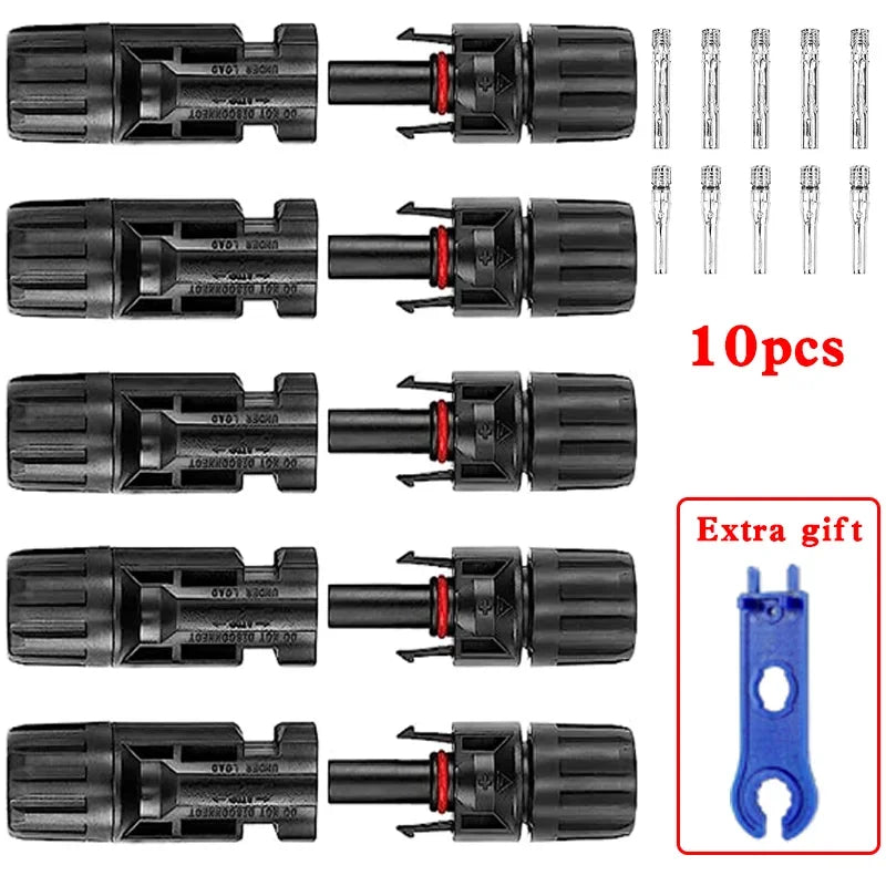 10/20/40/100/200 PCS PV Solar Connector DC 1000V 30A Connector Kit PV/MC Cables 2.5/4/6mm ² Plug For PV Solar Panel Components PRIME RJ SOLAR PH