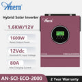 1600W 3000W Hybrid Solar Inverter 12V 24V 220V Pure Sine Wave Inverter Built in MPPT 80A Solar Charger Controller Max PV 400VDC PRIME RJ SOLAR PH