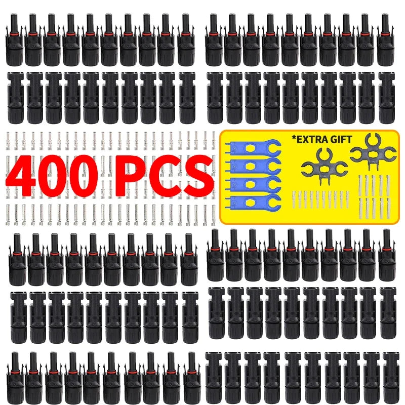 Free Shipping 400/200/100/10 Pcs Solar Connector PV Plug 1000V DC 30A  Connectors Kit for Photovoltaic PV/MC Cable 2.5/4/6mm² PRIME RJ SOLAR PH