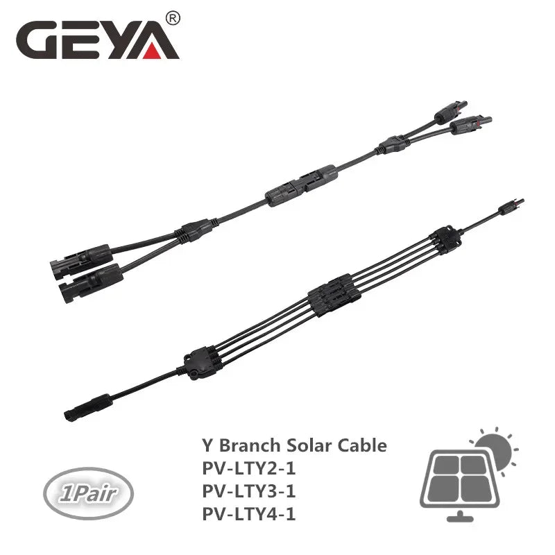 GEYA Solar Cable Branch Connector 1 Pair Male Female Y Branch Solar Connector 1000V PV System CE