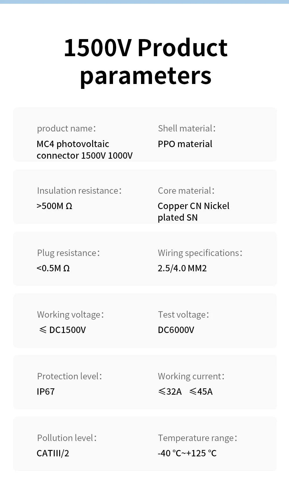 TOMZN 2 sets of PV Solar Connectors 1000V 1500V 32A 45A Panel Branch PV Photovoltaic Wire/Board Terminal Box Inverter IP67 10LOT PRIME RJ SOLAR PH