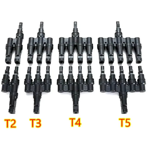 1 Pair T2/T3/T4/T5/T6 Male&Femal Branch PV Solar panel Cable Connectors 30A 1000V Electrical Photovoltaic Panel Wire Connector PRIME RJ SOLAR PH