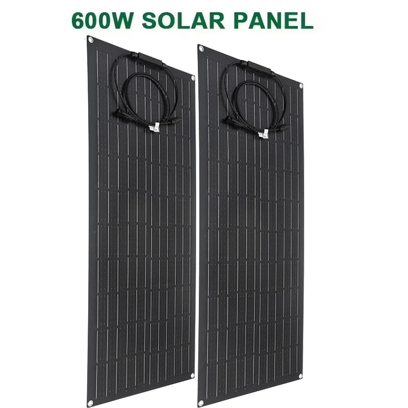 LUXUGLOW SEP-SP19 300W 600W Flexible Solar Panel 12V 24V 30A 60A Controller Camping RV Home Solar Power Bank CE FCC RoHS