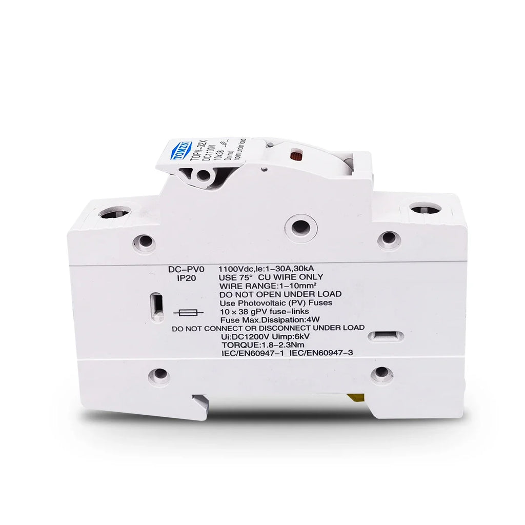 TOMZN 1P Solar PV Fuse Holders suitable for 10*38mm PV fuse Fuse Link for solar system protection PRIME RJ SOLAR PH
