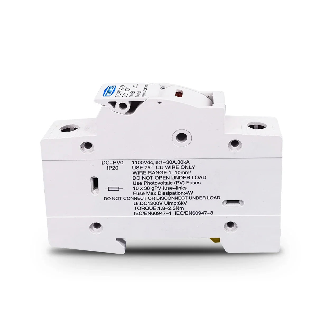 TOMZN 1P Solar PV Fuse Holders suitable for 10*38mm PV fuse Fuse Link for solar system protection PRIME RJ SOLAR PH