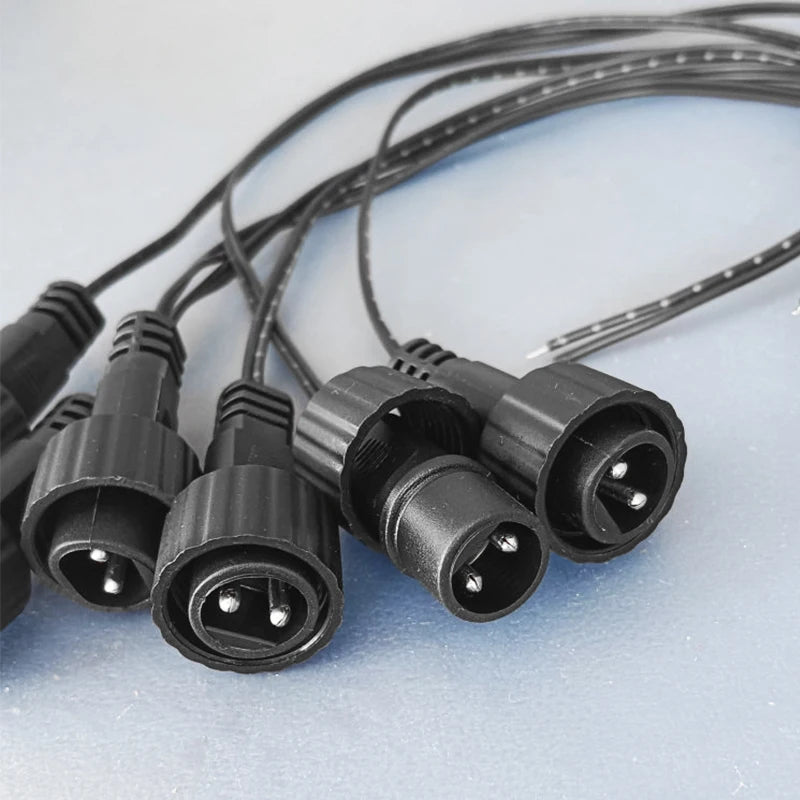 2Pin LED Connector with 25cm Wire for Solar String Lights 1A 0.25 Square IP65 Outdoor Waterproof Extension Cable for Solar Panel PRIME RJ SOLAR PH
