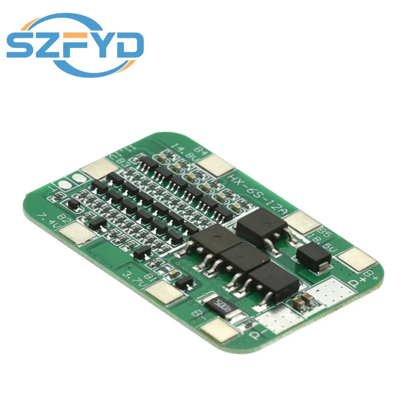 6S 15A 24V BMS Protection Board - For 6-Pack 18650 Li-ion Batteries - PCB Module for DIY Kits