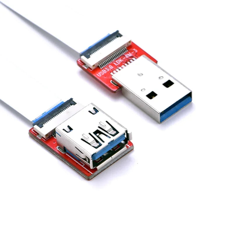 CABLECC Raspberry Pi FFC USB 3.0 Male Female Extension Flat Ribbon Cable FPV Slim Flat Soft Flexible FPC Charge CE