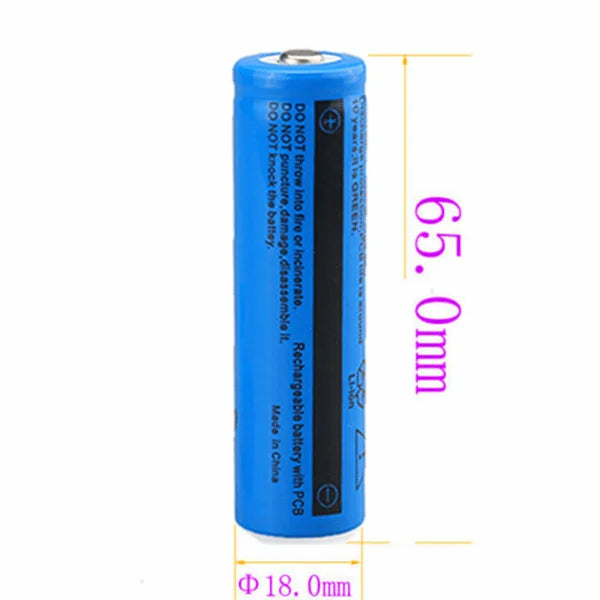 50pcs 3.7V 18650 Li-ion Rechargeable Batteries Model D0100X38W68 for Torch Headlight LiCoO2 Toys