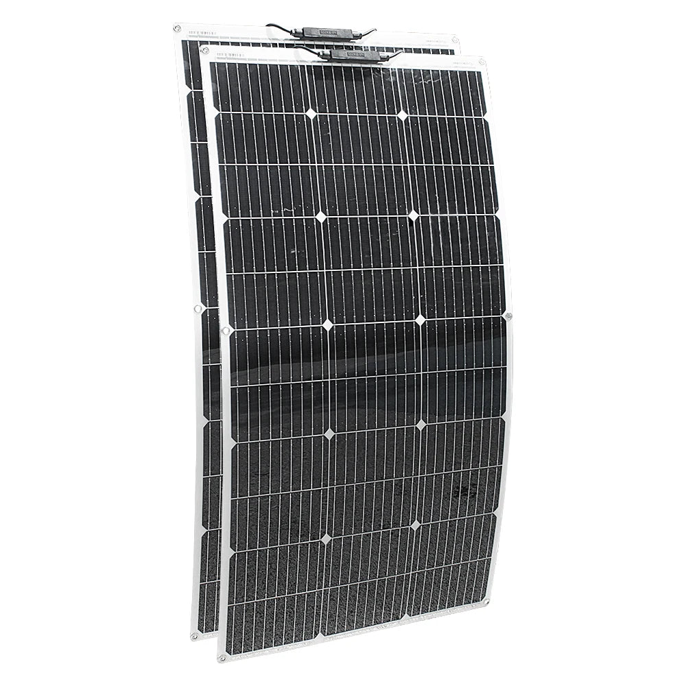 ASUNERGE RGN33-100A 400W Flexible Waterproof Monocrystalline Solar Panel Kit Camping Home Car Off-Grid 12V System CE RoHS 1-Year Warranty