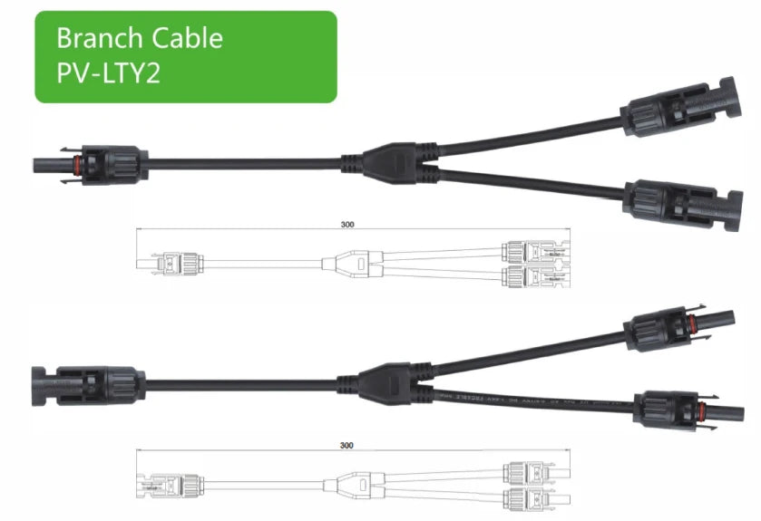 GEYA Solar Cable Branch Connector 1 Pair Male Female Y Branch Solar Connector 1000V PV System CE