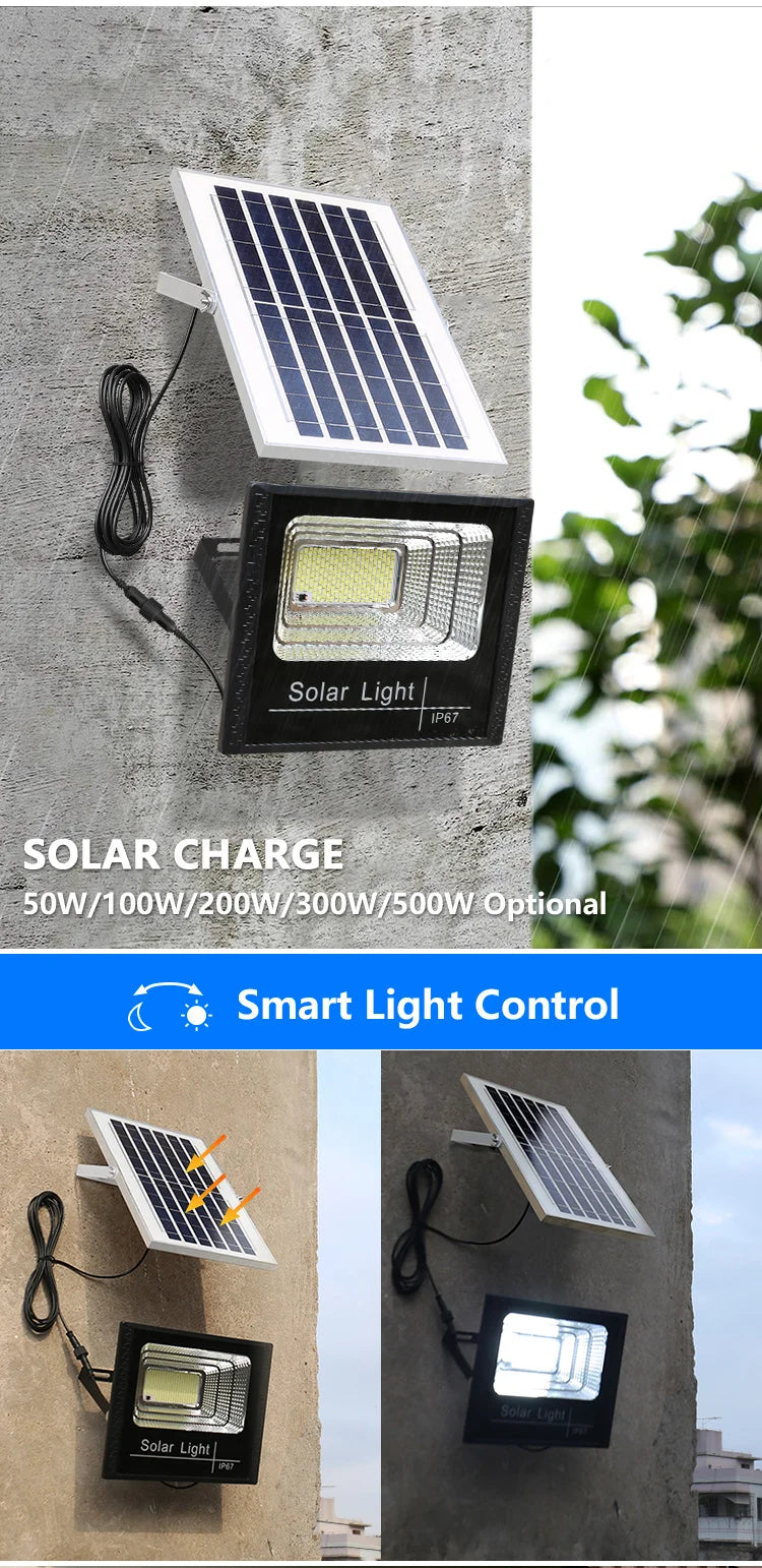 KCOIIFUN 30W Solar LED Flood Light Reflector Spotlight Remote Control Garden Street CCC EMC ROHS GS