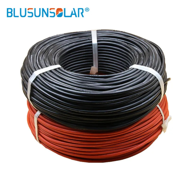 20 Meters 1500V Solar Photovoltaic Wire Red Black Single Core 4mm2/6mm2 12/10AWG Cable Tinned Copper XLPE Jacket for PV Panels PRIME RJ SOLAR PH