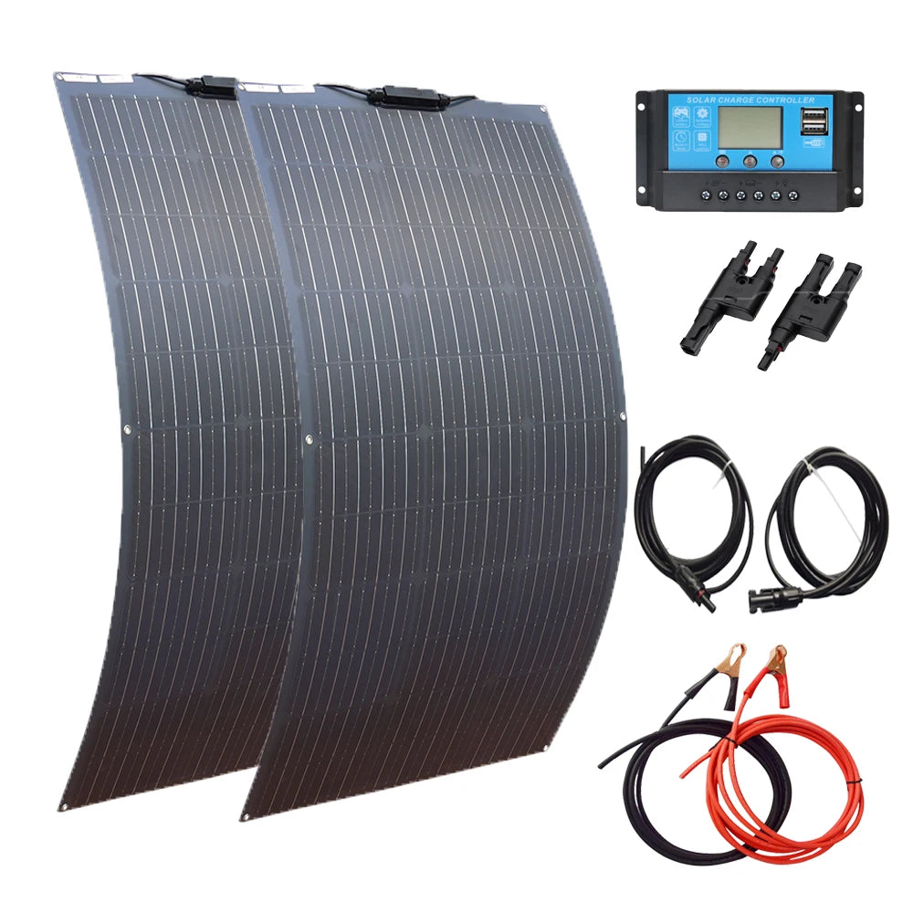 XINPUGUANG 100W 200W 300W 400W 500W Flexible Solar Panel 12V 24V DIY Photovoltaic Car Battery Balcony Boat House CE FCC RoHS WEEE