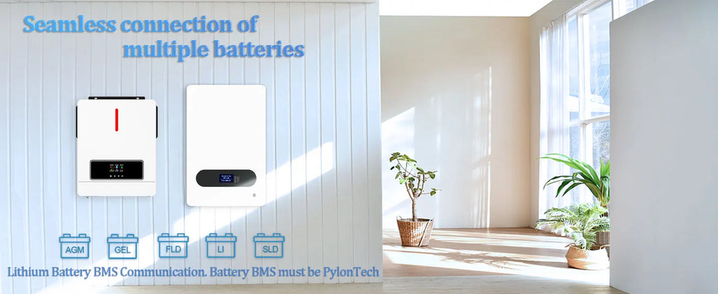 Y&H 4.2KW Hybrid Solar Inverter 24V 220V On/Off Grid Inverter Pure Sine Wave Inverter MPPT 120A Solar Charge Controller BMS WiFi