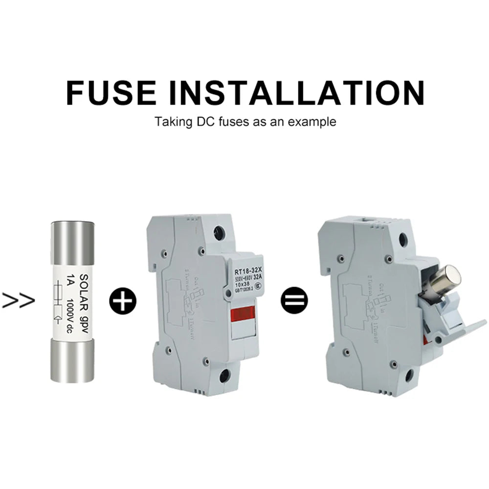 DC PV Fuse 1000V High Voltage For Solar System Short Circuit Protection 1A 2A 3A 4A 5A 6A 8A 10A 15A 20A 25A 30A 32A PRIME RJ SOLAR PH