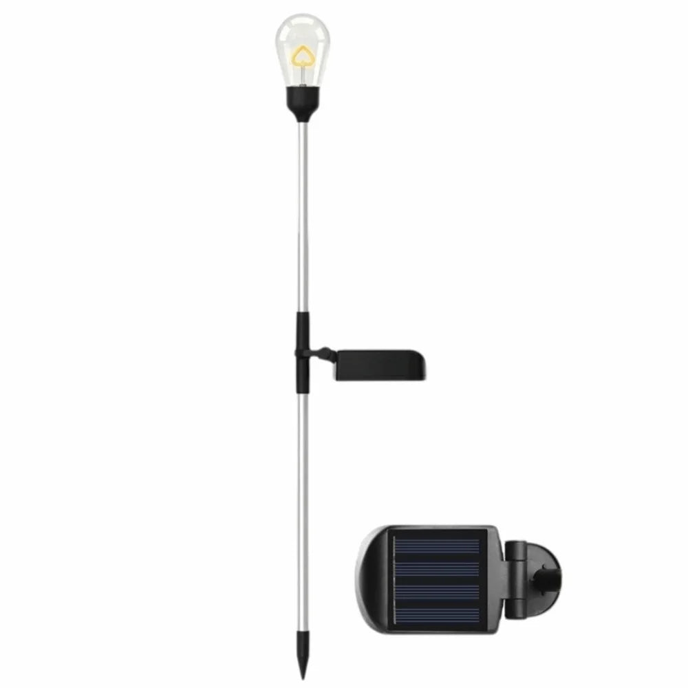 Solar Pathway Stake Light IP65 Waterproof 3000K Tungsten Filament Outdoor Garden Landscape Light