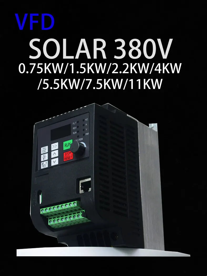 PV solar inverter DC to AC three-phase converter 380v 0.75/1.5/2.2/4/5.5/7.5/11kw with MPPT Control solar pump VFD PRIME RJ SOLAR PH
