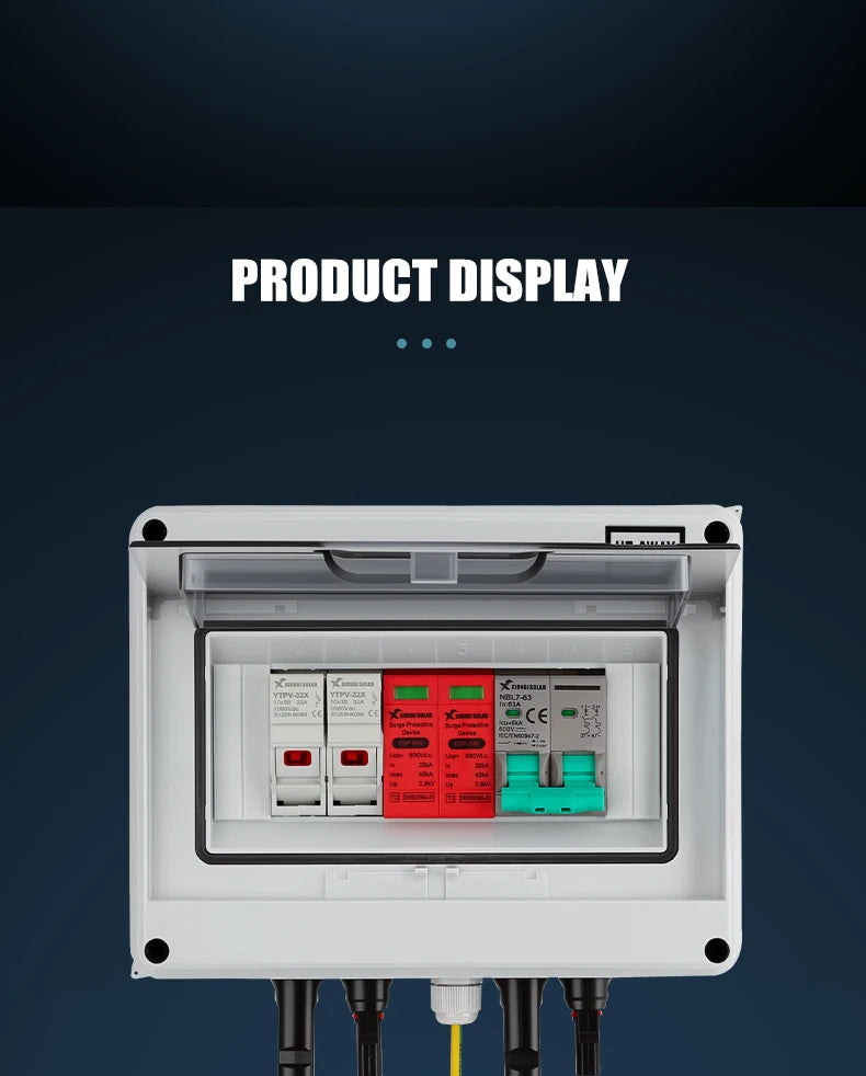 XIONGISOLAR High-quality 600V PV Combiner Box 1-In-1-Out DC with Fuse MCB SPD for Solar Panel Photovoltaic Protection Box