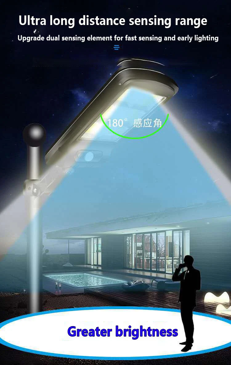 XGJY JS0099 Solar LED Light Outdoor Waterproof 3 Lighting Modes Ultra Bright Street Light Garden Holiday Decorative CCC CQC FCC GS LVD UL 6-Year Warranty