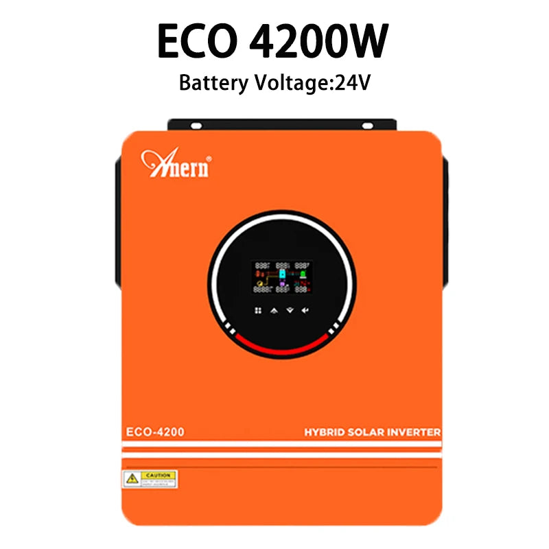 Anern Hybrid Solar Inverter Power 10.2KW 6.2KW 4.2KW 24/48V 220V Off Grid Pure Sine Wave Bult-in 160/140A MPPT Charge Controller