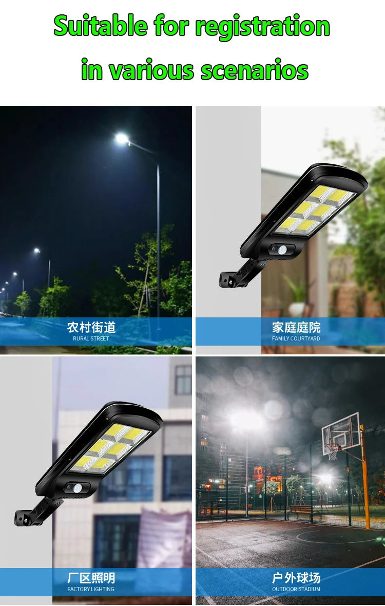 XGJY JS0099 Solar LED Light Outdoor Waterproof 3 Lighting Modes Ultra Bright Street Light Garden Holiday Decorative CCC CQC FCC GS LVD UL 6-Year Warranty
