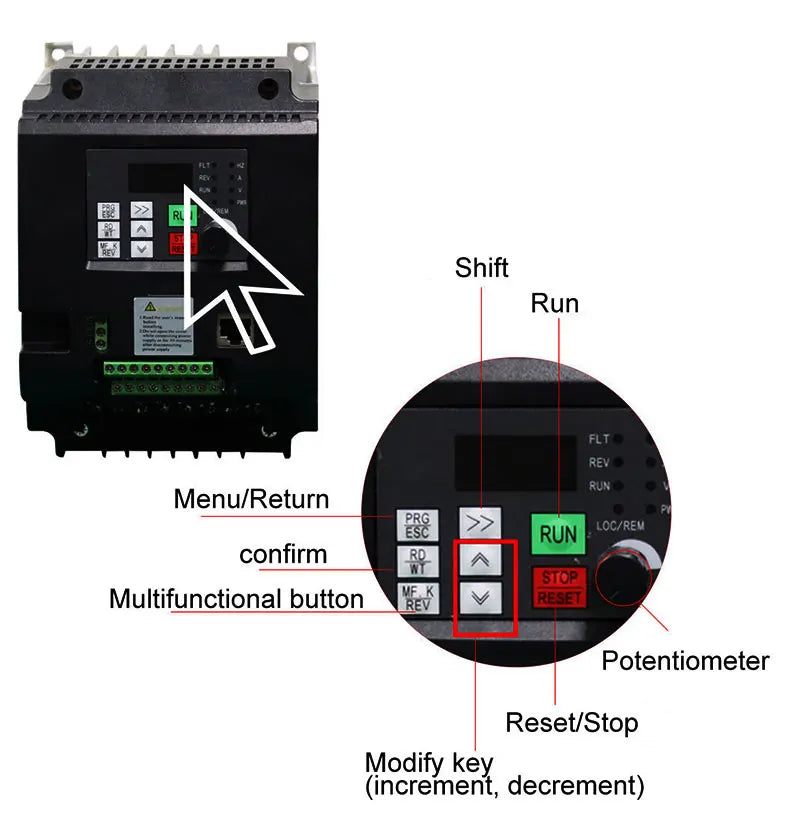PV solar inverter DC to AC three-phase converter 380v 0.75/1.5/2.2/4/5.5/7.5/11kw with MPPT Control solar pump VFD PRIME RJ SOLAR PH
