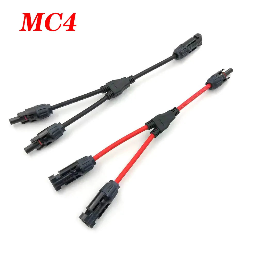 2 in 1 PV Y Branch Solar Parallel Connector 4mm2 1000V Solar Cable Photovoltaic System Male To Female Plug Connector red black PRIME RJ SOLAR PH