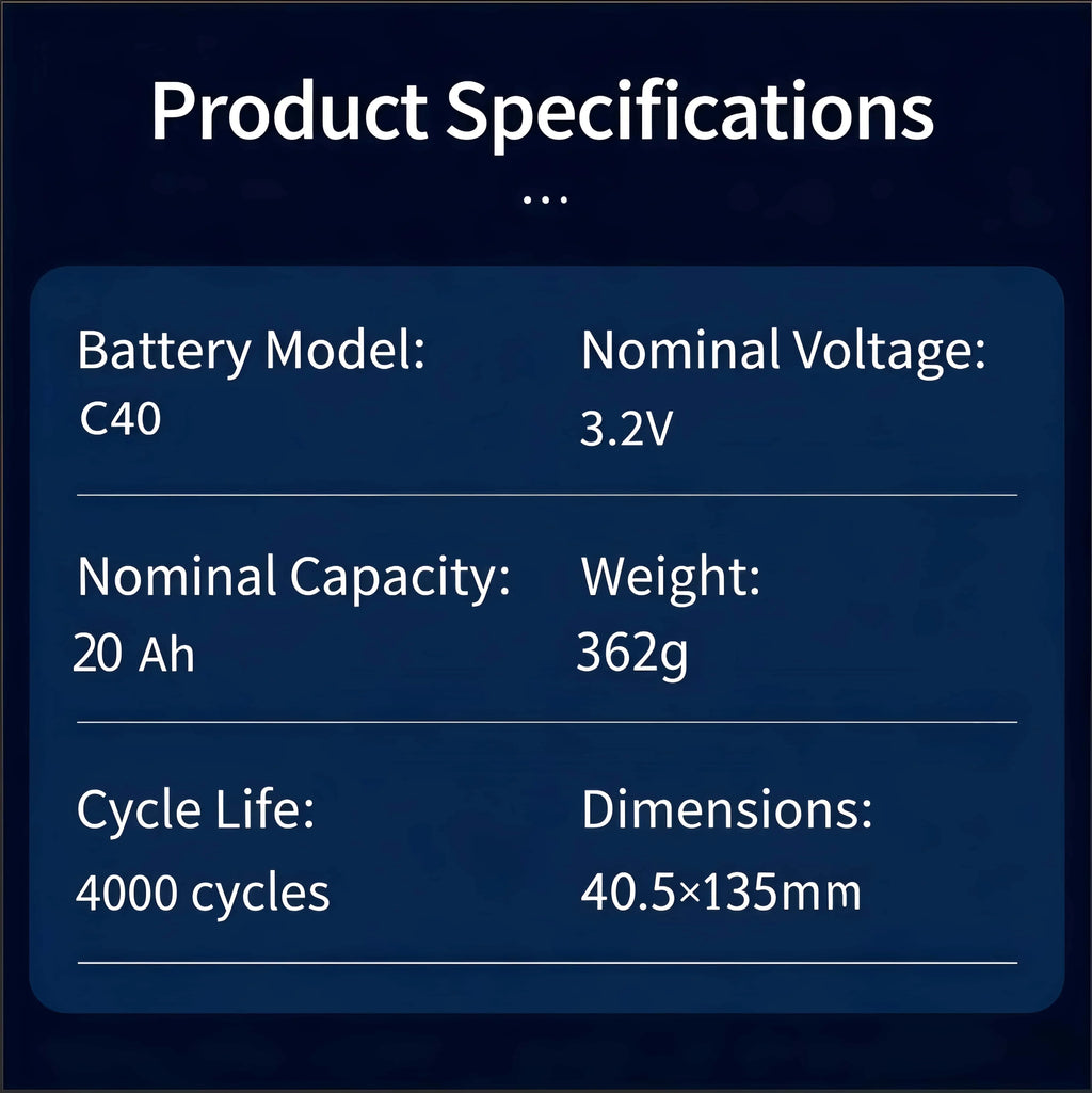 Grade a 3.2V LiFePO4 Battery for DIY Motorcycle Car Motor Modification 12.8V RV EV Home Storage - Various Sizes 20Ah-105Ah
