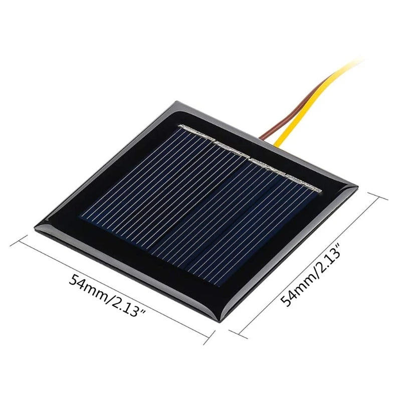 Micro Solar  Board Photovoltaic 5Pcs 2V 100Ma  Solar Cells with Wires Solars Epoxy Plate DIY Projects Toys 54mm x 54mm K1KF PRIME RJ SOLAR PH