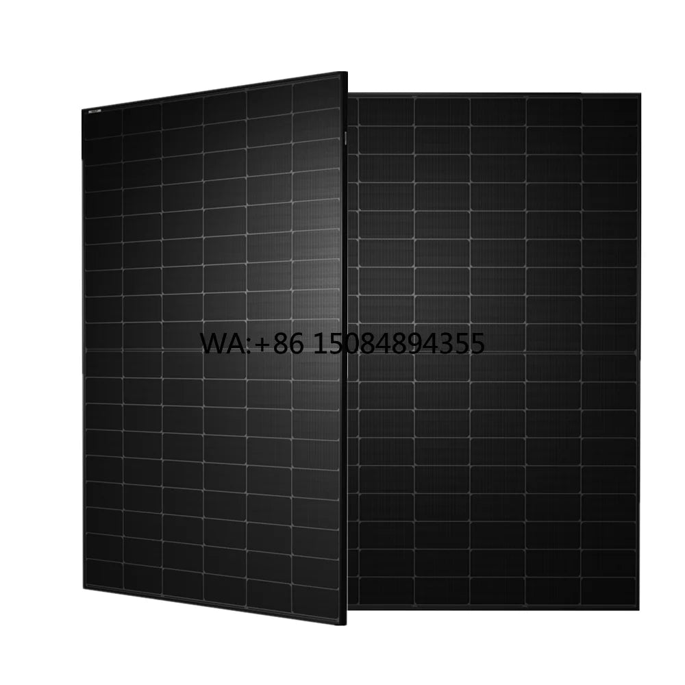 BR-BDG460w-480w-B Bifacial PV Solar Panel 460W 470W 480W Half Full Black Dual Glass CE RoHS ISO9001 IEC 12-Year 25-Year Output Power Guarantee
